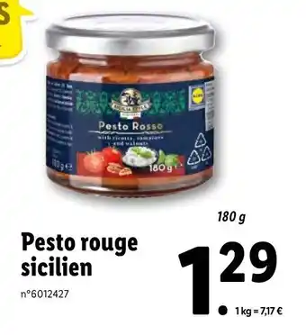 Lidl Pesto Rouge Sicilien offre