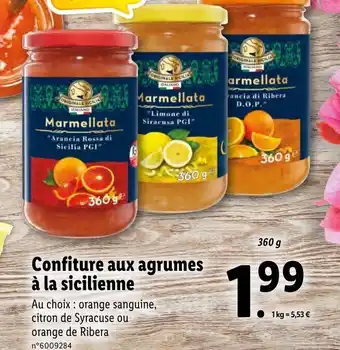 Lidl Confiture Aux Agrumes à La Sicilienne offre