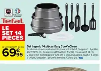 Carrefour Tefal Set Ingenio 14 Pieces Easy Cook'n Clean offre