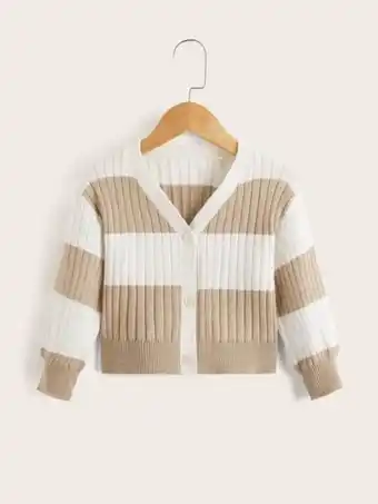 SheIn Cardigan fille à blocs de couleurs à bouton offre