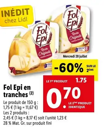 Lidl Fol Epi En Tranches offre
