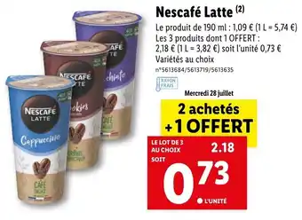 Lidl Nescafé Latte offre