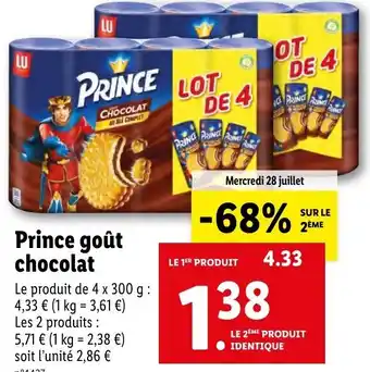 Lidl Prince Goût Chocolat offre