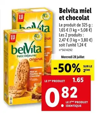 Lidl Belvita Miel Et Chocolat offre
