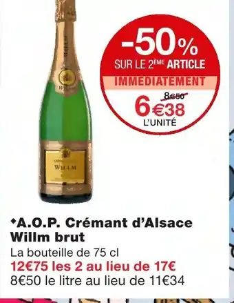A.O.P Crémant d'Alsace Willm brut