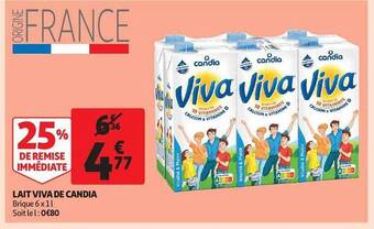 Auchan Lait viva de candia offre