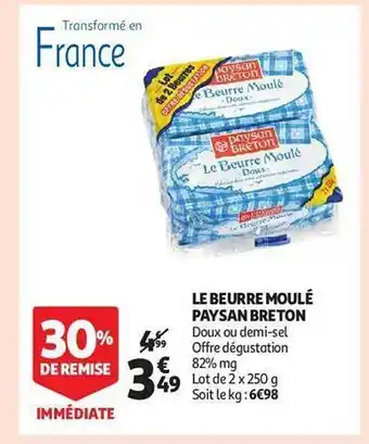 Auchan Le beurre moulé paysan breton offre