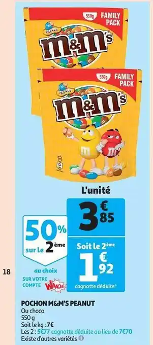 Auchan Pochon m&m's peanut offre