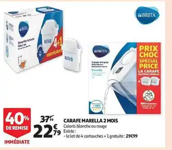 Auchan Carafe marella 2 mois brita offre