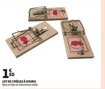 Auchan Lot de 3 pièges à souris offre