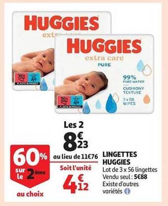 Auchan Lingettes huggies offre