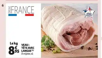 Auchan Veau : tête avec langue offre