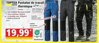 Norma Pantalon de travail thermique homme toptex pro offre