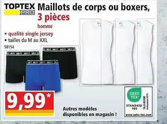 Norma Maillots de corps ou boxers, 3 pièces homme toptex pro offre