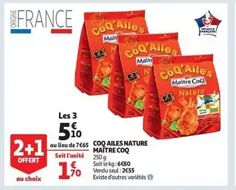 Auchan Coq ailes nature maître coq offre
