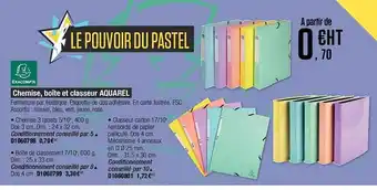 Chemise, boĂźte et classeur aquarel exacompta