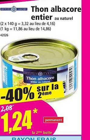 Norma Thon albacore entier au naturel offre