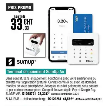 Plein ciel Terminal de paiement sumup air offre