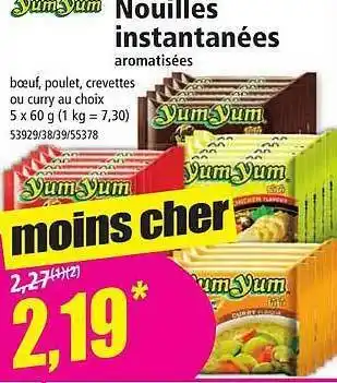 Norma Nouilles instantanées aromatisées yum yum offre
