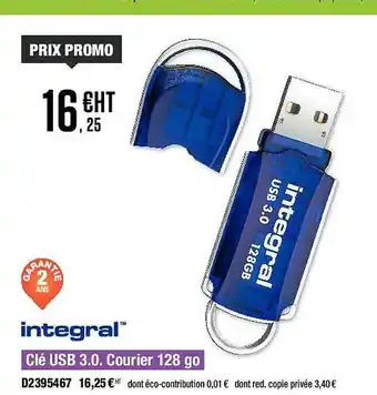 Clé usb 3.0 courier 128 go intégral