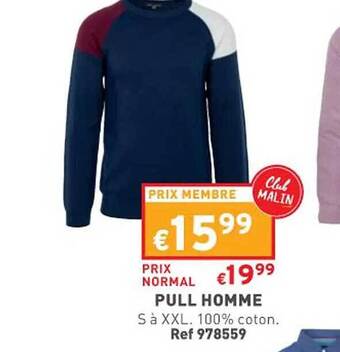 Trafic Pull homme offre