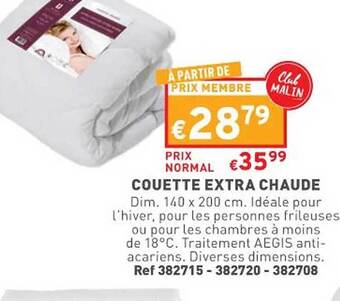 Trafic Couette extra chaude offre