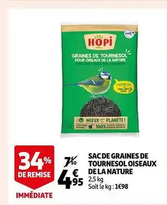 Auchan Sac de graines de tournesol oiseaux de la nature offre