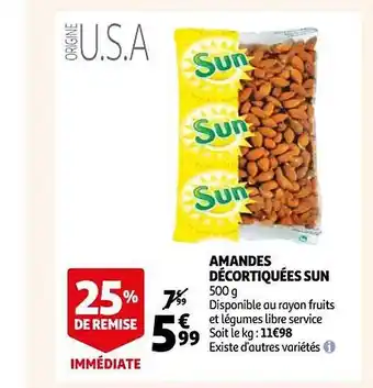 Auchan Amandes décortiquées sun offre