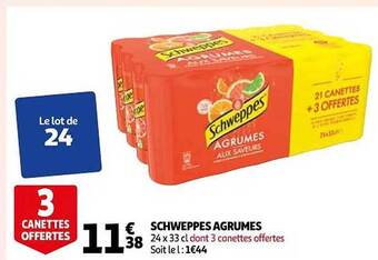 Auchan Schweppes agrumes offre