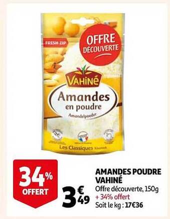 Auchan Amandes poudre vahiné offre