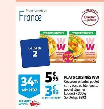 Auchan Plats cuisinés ww offre
