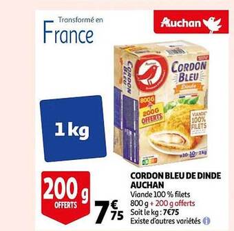 Auchan Cordon bleu de dinde auchan offre
