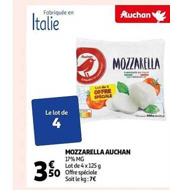 Auchan Mozzarella auchan offre