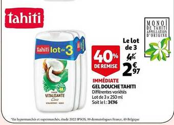 Auchan Gel douche tahiti offre