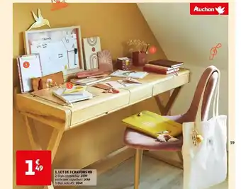 Auchan Lot de 3 crayons hb offre
