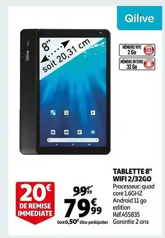 Auchan Tablette 8 offre