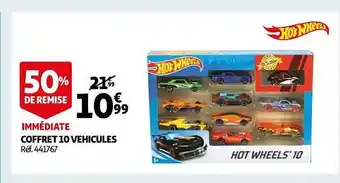 Auchan Coffret 10 véhicules hot wheels offre