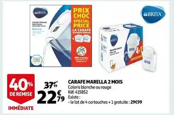 Auchan Carafe marella 2 mois brita offre