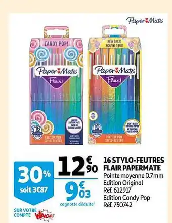 16 stylos-feutres flair papermate