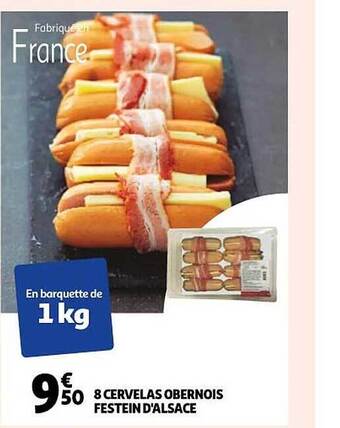 Auchan 8 cervelas obernois festein d'alsace offre