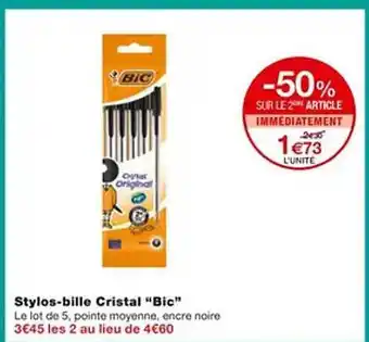 Monoprix Stylos-bille cristal offre