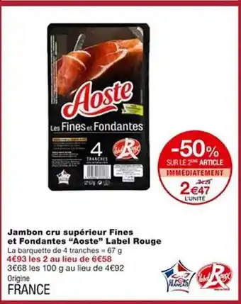 Monoprix Jambon cru supérieur fines et fondantes offre