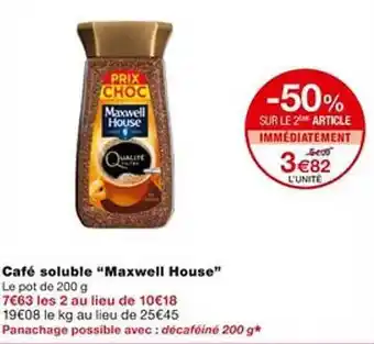 Monoprix Café soluble offre