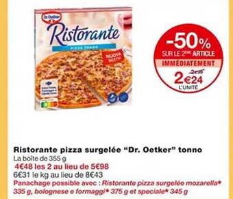 Monoprix Ristorante pizza surgelée offre
