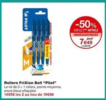 Monoprix Rollers frixion ball offre