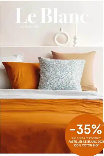 Monoprix Les produits pastillés le blanc 2023 100% coton bio offre