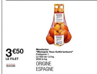 Monoprix Mandarine offre