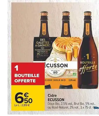 Carrefour Cidre écusson offre