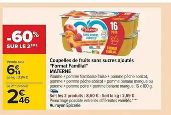 Carrefour Coupelles de fruits sans sucres ajoutés offre