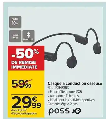Carrefour Casque à conduction osseuse poss offre